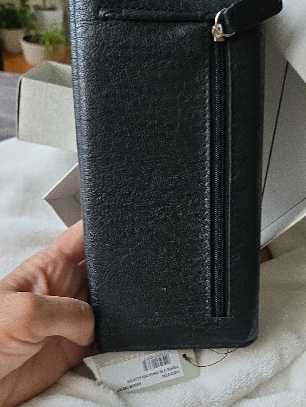 Kenneth Cole Reaction Black Leather Card & Key Holder Wallet